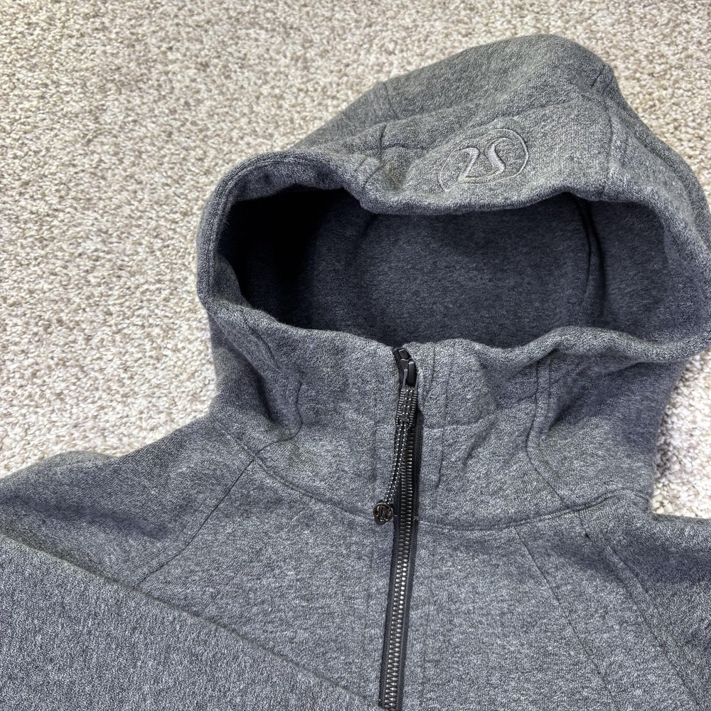 Lululemon Scuba Full Zip‎ Hoodie Heathered Grey Size 10 W4AWNS